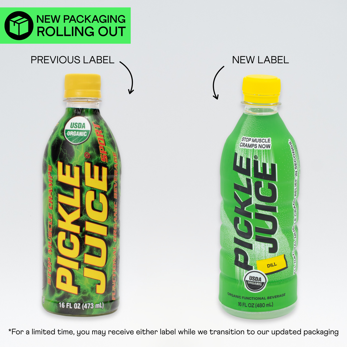 Pickle Juice Sports Drink Dill 16 oz Bottle 12 Pack Organic